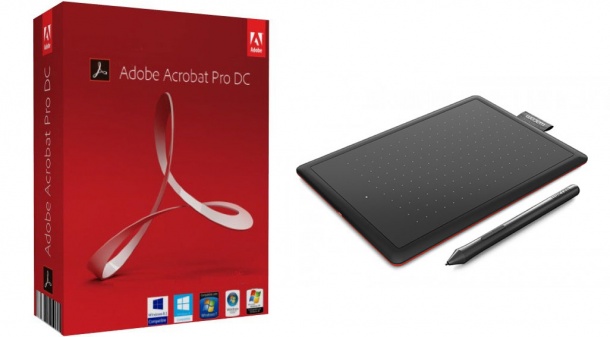 Adobe Acrobat Pro godišnji najam + One by Wacom Medium potpisni tablet