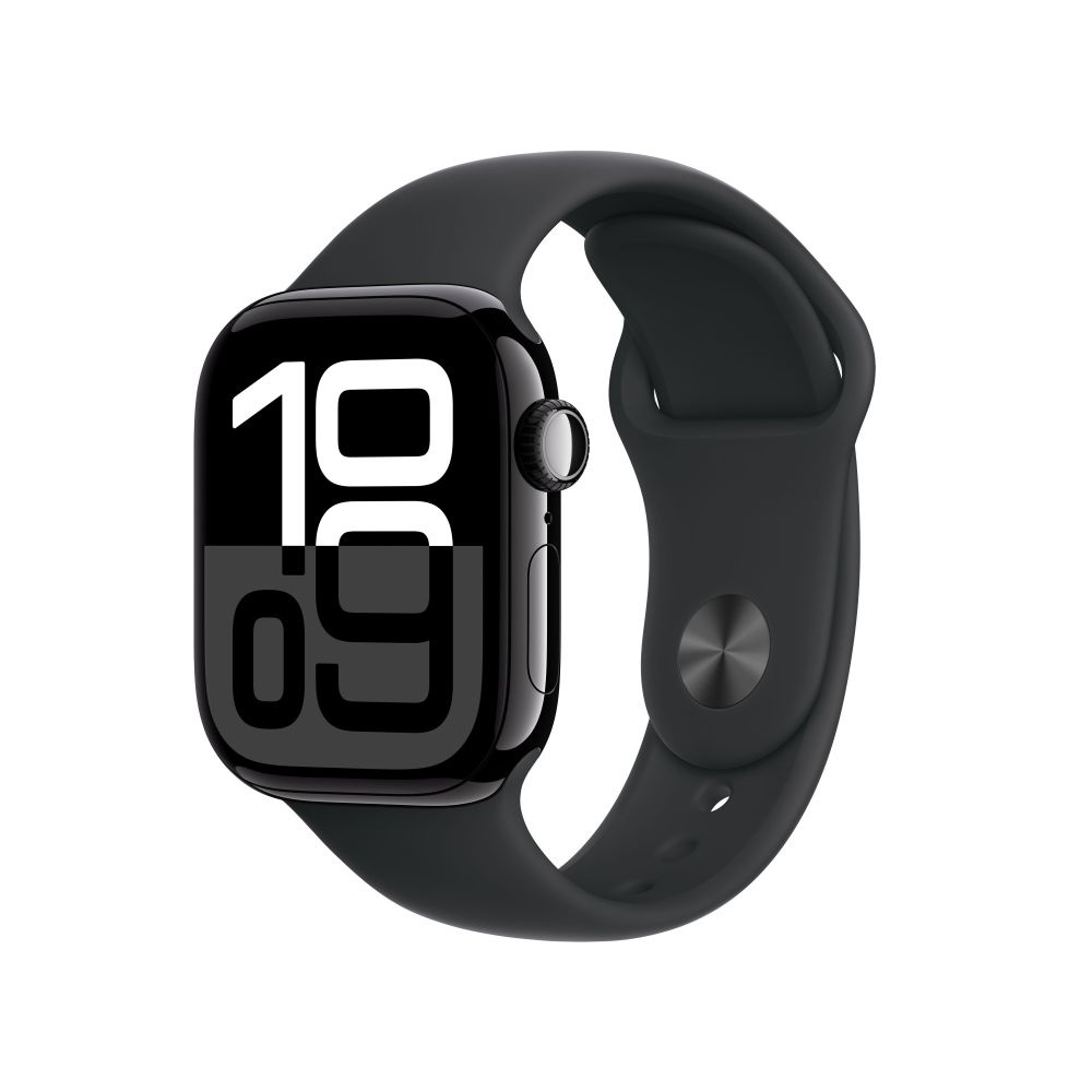 Apple Watch S10 GPS 42mm Jet Black Alu Case with Black Sport Band M/L