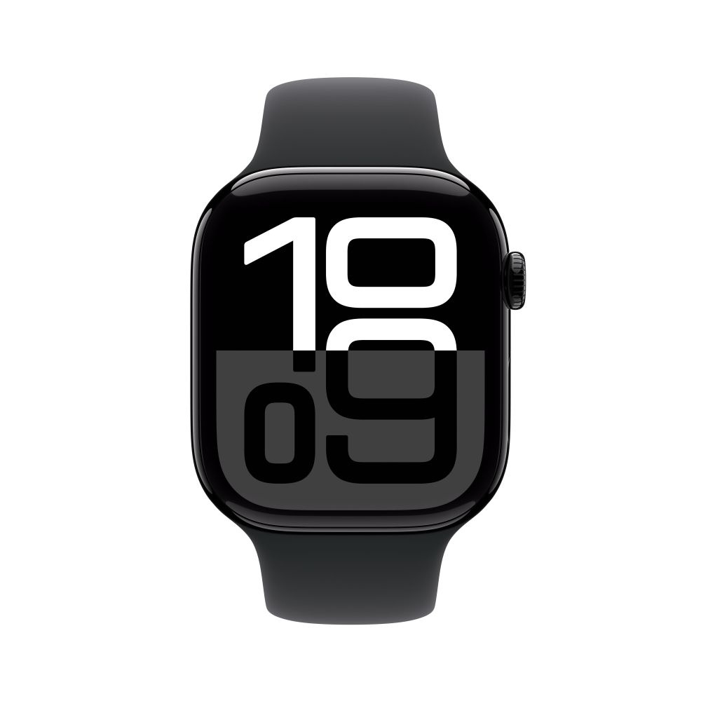 Apple Watch S10 GPS 46mm Jet Black Alu Case with Black Sport Band S/M T2