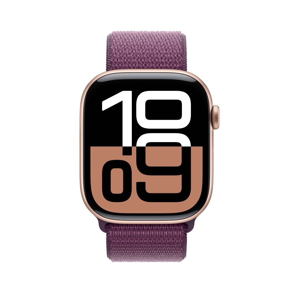 Apple Watch S10 GPS 46mm Rose Gold Alu Case with Plum Sport Loop T2