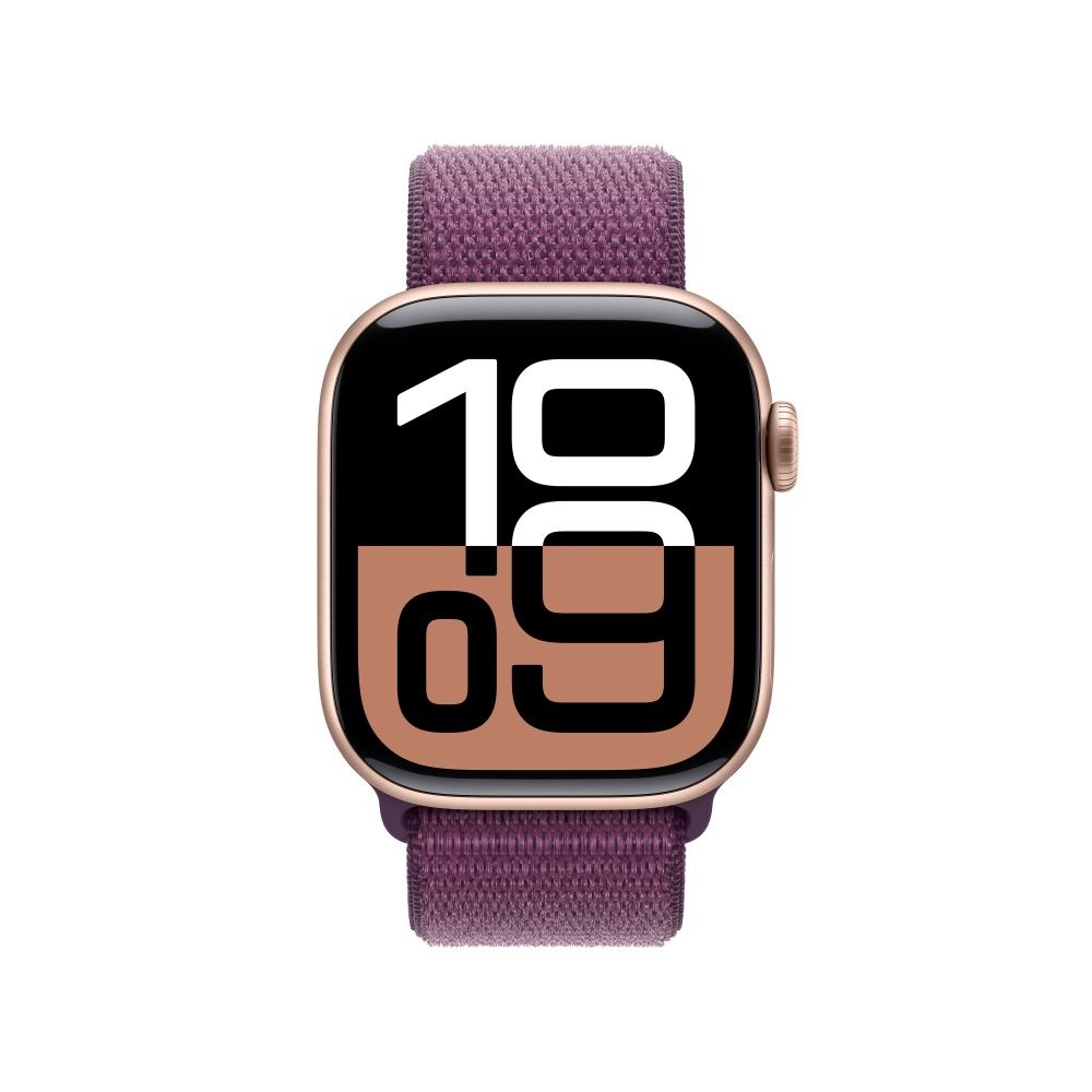 Apple Watch S10 GPS 42mm Rose Gold Alu Case with Plum Sport Loop T2