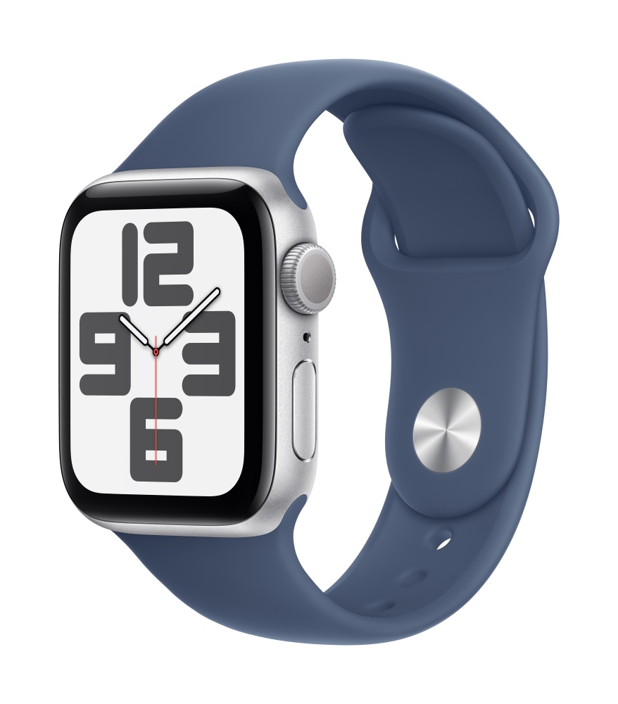 Apple Watch SE2 v3 GPS 40mm Silver Alu Case with Denim Sport Band M/L