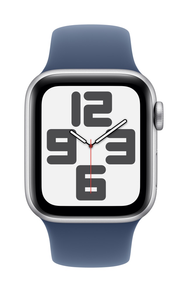 Apple Watch SE2 v3 GPS 40mm Silver Alu Case with Denim Sport Band M/L T2