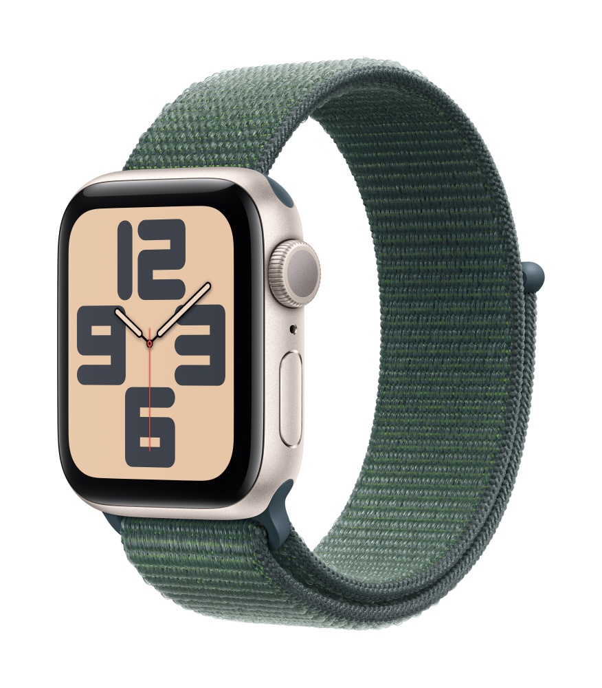 Apple Watch SE2 v3 GPS 40mm Starlight Alu Case with Lake Green Sport Loop T1