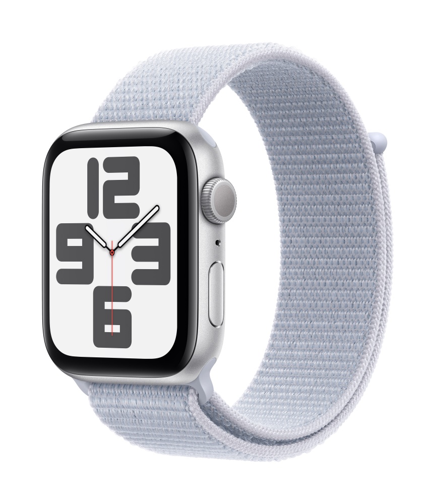Apple Watch SE2 v3 GPS 44mm Silver Alu Case with Blue Cloud Sport Loop