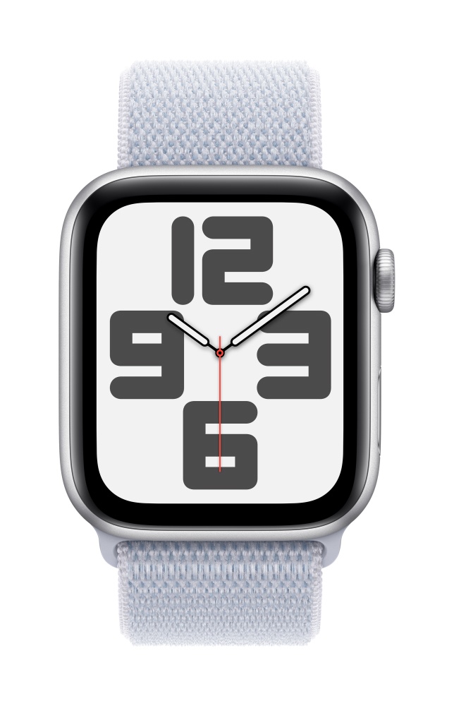 Apple Watch SE2 v3 GPS 44mm Silver Alu Case with Blue Cloud Sport Loop T2