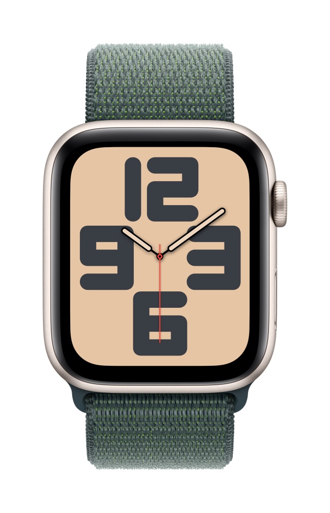 Apple Watch SE2 v3 GPS 44mm Starlight Alu Case with Lake Green Sport Loop T2