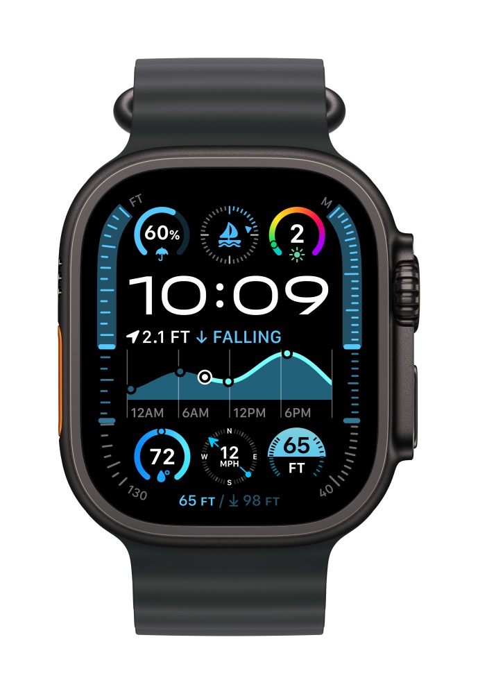Apple Watch Ultra2 v2 Cellular 49mm Black Titanium Case with Black Ocean Band T2