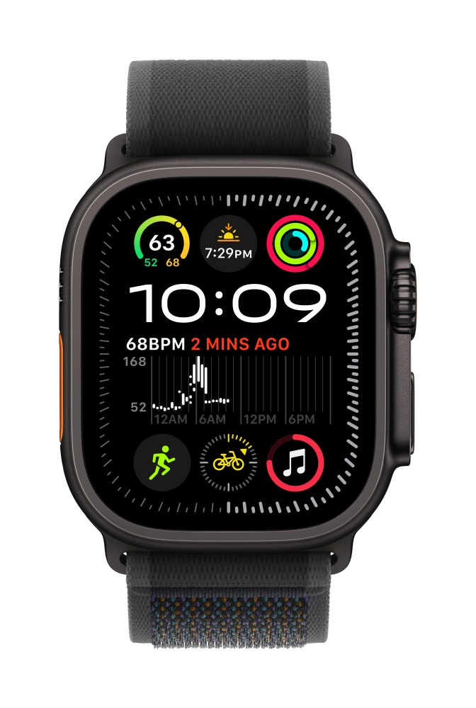 Apple Watch Ultra2 v2 Cellular 49mm Black Titanium Case with Black Trail Loop M/L T2