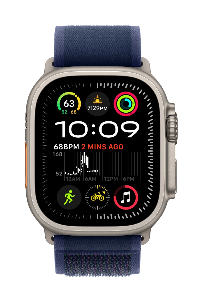 Apple Watch Ultra2 v2 Cellular 49mm Natural Titanium Case with Blue Trail Loop M/L T2