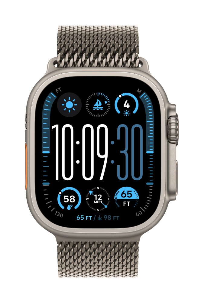 Apple Watch Ultra2 v2 Cellular 49mm Natural Titanium Case with Natural Titanium Milanese Loop S T2