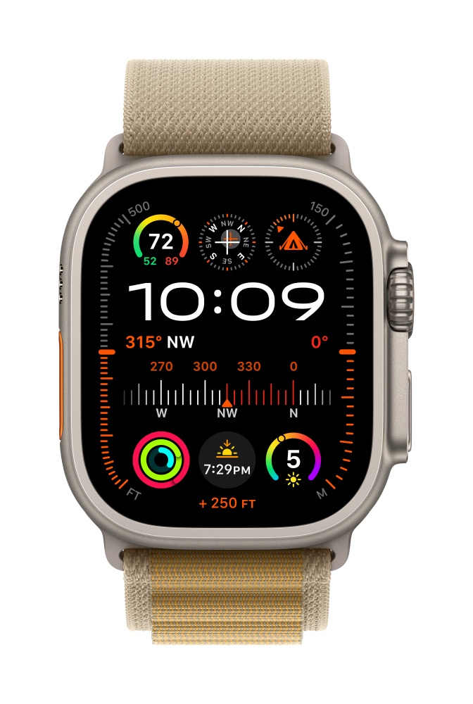 Apple Watch Ultra2 v2 Cellular 49mm Natural Titanium Case with Tan Alpine Loop L T2