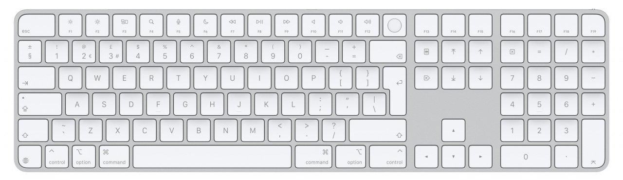 Apple Magic Keyboard (2024) w Touch ID and Numeric Keypad - Croatian - White Keys