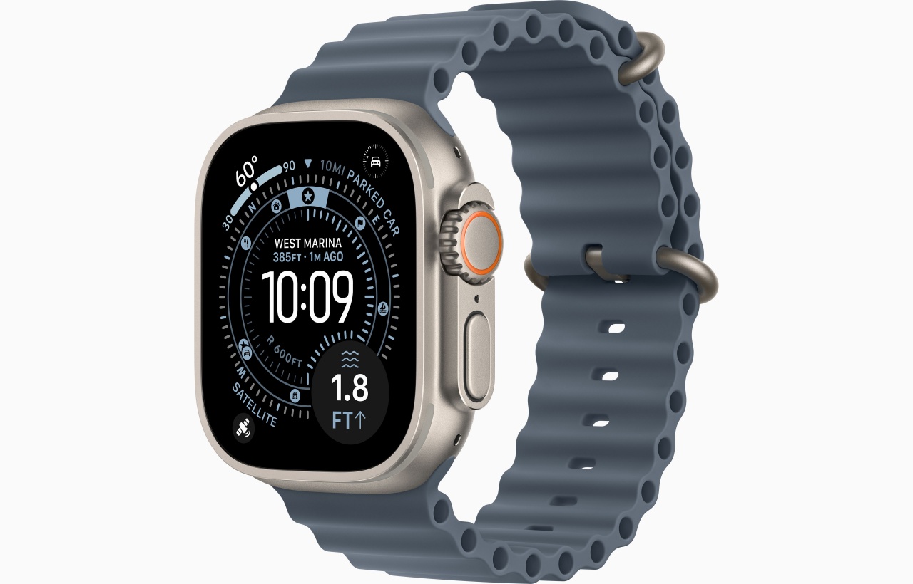 Apple Watch Ultra 3 GPS + Cellular 49mm Natural Titanium Case with Anchor Blue Ocean Band