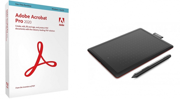 Adobe Acrobat Standard godišnji najam + One by Wacom Small potpisni tablet