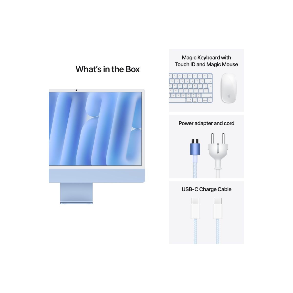 iMac 24-inch, 4.5K Retina display, Apple M4 10C CPU/10C GPU/16GB/256GB SSD - Blue T4