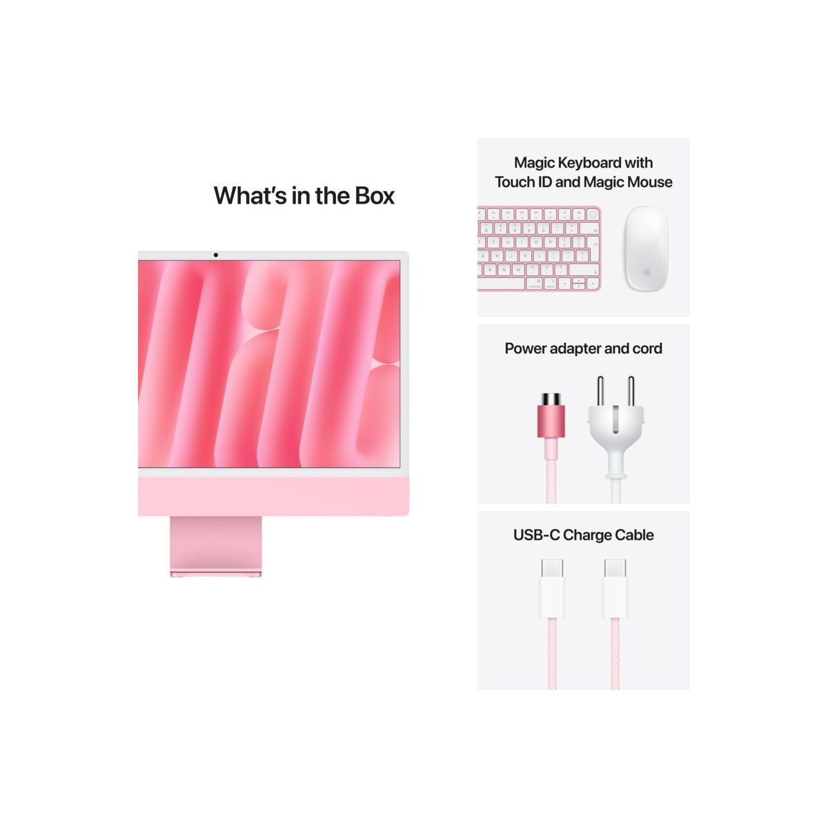 iMac 24-inch, 4.5K Retina display, Apple M4 10C CPU/10C GPU/16GB/512GB SSD - Pink T4