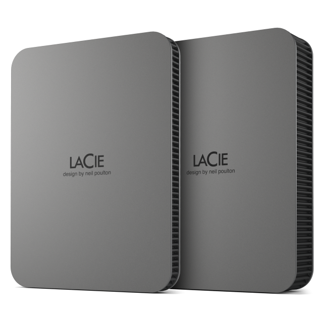 Lacie 2TB Mobile Drive USB-C Moon Silver SECURE T2