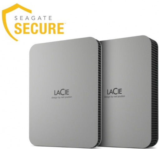 Lacie 2TB Mobile Drive USB-C Moon Silver SECURE