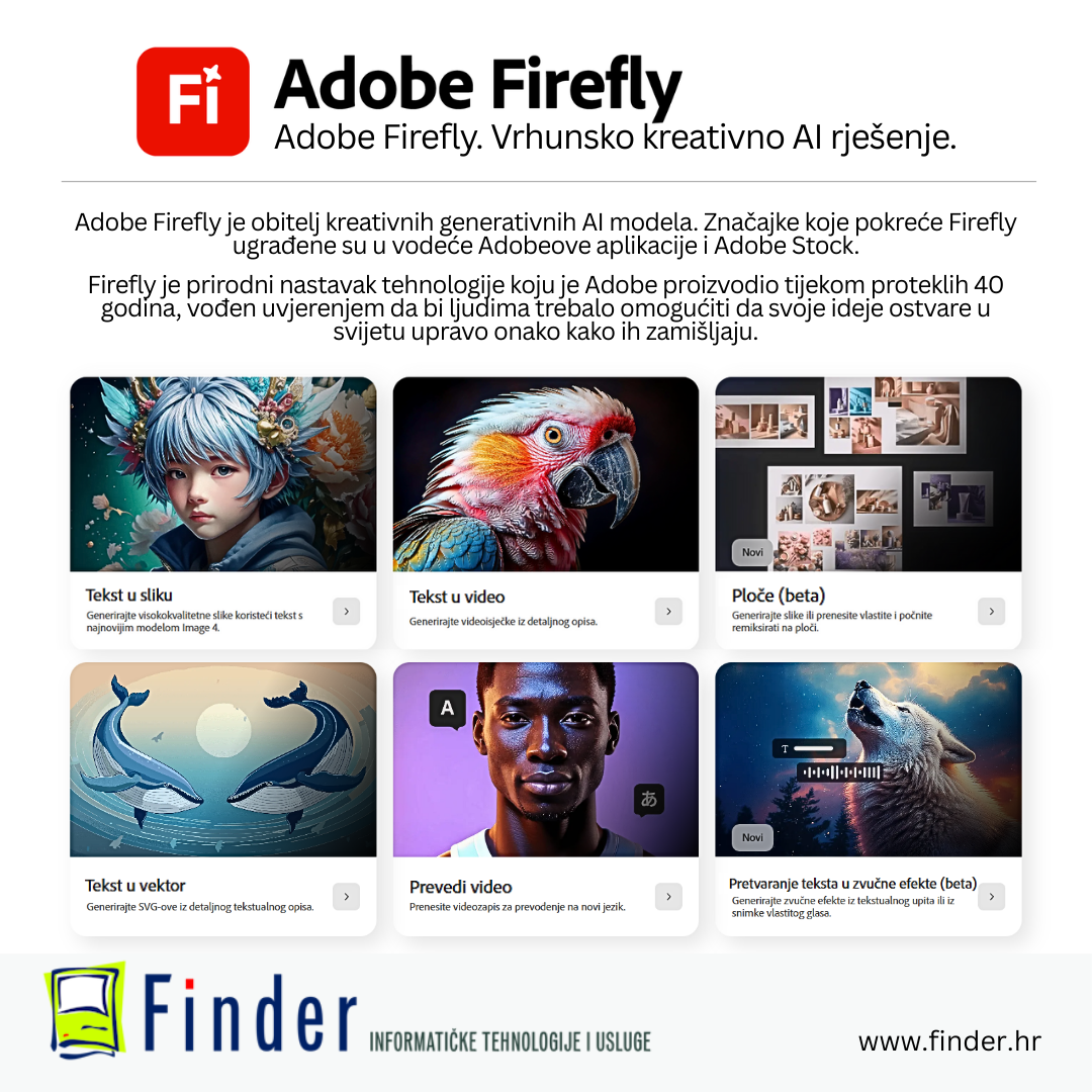 Adobe Firefly. Vrhunsko kreativno AI rješenje.