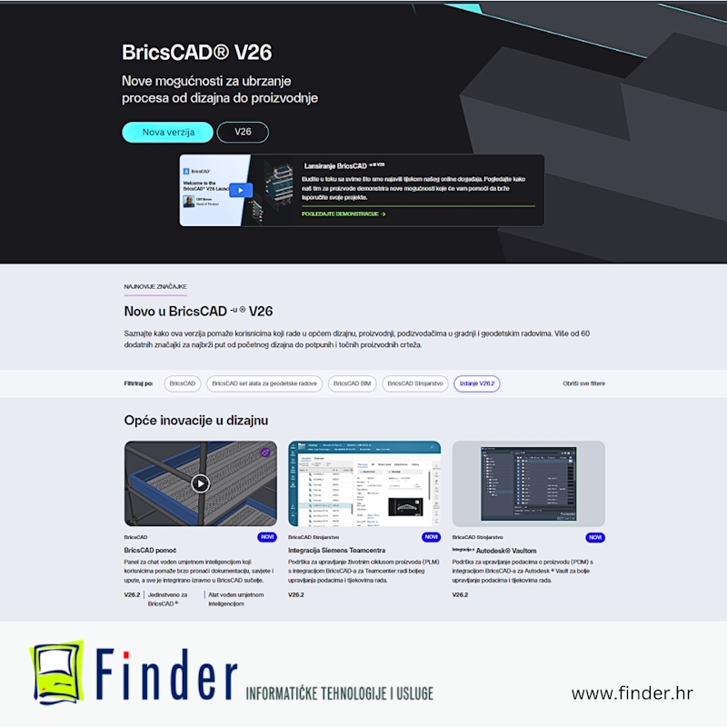 BricsCAD V26. Nove mogućnosti za ubrzanje procesa od dizajna do proizvodnje