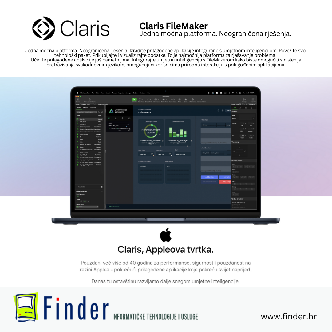 Claris FileMaker. Jedna moćna platforma. Neograničena rješenja.