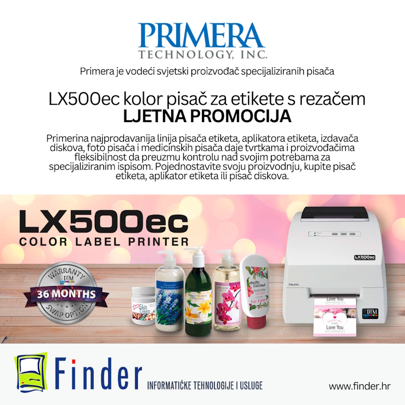 LX500ec kolor pisač za etikete s rezačem LJETNA PROMOCIJA