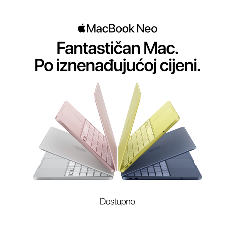 Novi MacBook Neo. Fantastičan Mac. Po iznenađujućoj cijeni.