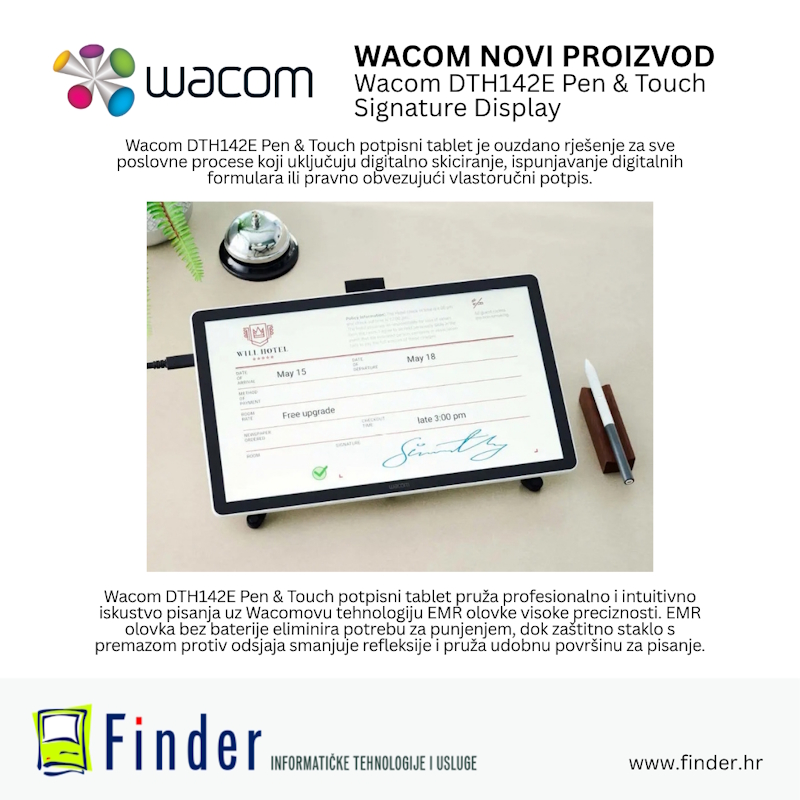 Wacom DTH142E Pen & Touch Signature Display